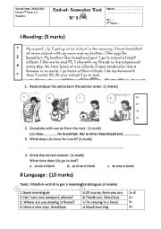 English Worksheet: 7th form test