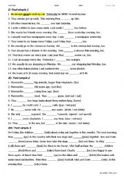 English Worksheet: A Past simple test