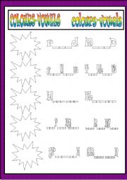 English Worksheet: Colours-Vowels