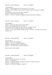 English Worksheet: Role-Play Classroom English