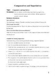 English Worksheet: Comparatives and superlatives