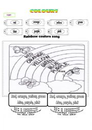 English Worksheet: Rainbow colours