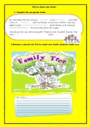 English Worksheet: tell me about your family