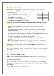 English Worksheet: listening and speaking 