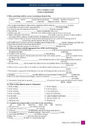 English Worksheet: Vocabulary on Family Life 