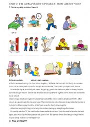 English Worksheet: daily routine