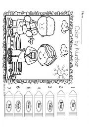 English Worksheet: Exam COLORS
