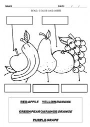 English Worksheet: Fruits