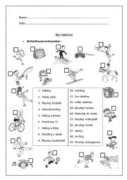 English Worksheet: hobbies