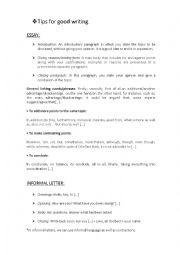 English Worksheet: Tips for good writing