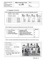 English Worksheet: 7th form test