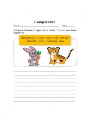English Worksheet: comparative