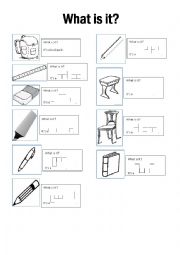 English Worksheet: Classroom stationery