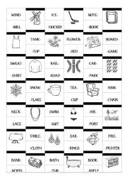 English Worksheet: Compound matching cards (set one)