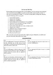 English Worksheet: Job Interview Role Play