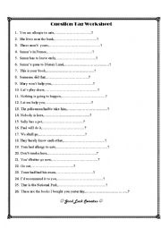 English Worksheet: Question Tag worksheet