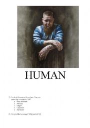 English Worksheet: Human -  RagnBone Man