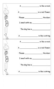 English Worksheet: Long O sentences