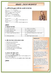English Worksheet: Issues by Julia Michaels