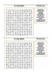 In my town - Wordsearch 