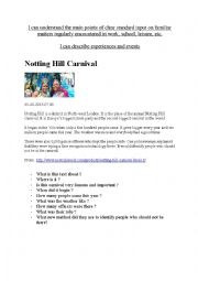 English Worksheet: Notting Hill Carnival
