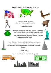 English Worksheet: Geography of USA