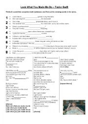 English Worksheet: Taylor Swift - Look What You Made Me Do