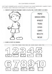 Parts of the body and numbers