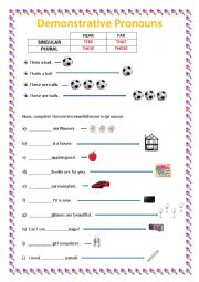 English Worksheet: Demonstrative Pronouns