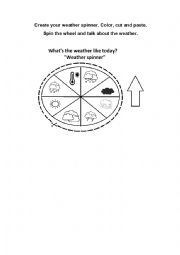 English Worksheet: Weather spinner