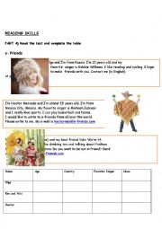 English Worksheet: present simple reading