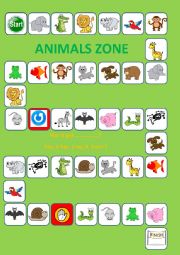 English Worksheet: ANIMALS BOARD GAME I