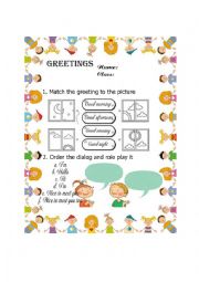 English Worksheet: Greetings