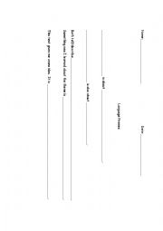 English Worksheet: Language Frames