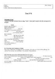 English Worksheet: 2nd Form Secondary Education ordinary test