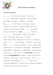 English Worksheet: Present Continuous SONG