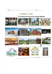 English Worksheet: Habitation Types
