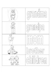 English Worksheet: family memory game 
