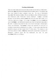 English Worksheet: The story of Mc Donalds