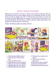 English Worksheet: Daily Routine