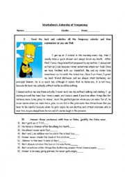 English Worksheet: Adverbs of frequency