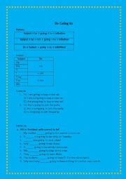 English Worksheet: Be going to