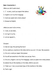 English Worksheet: Conversation Basic 1