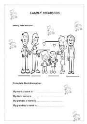 English Worksheet: Family Members