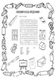 English Worksheet: Classroom objects