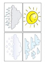 English Worksheet: Weather Flash Cards