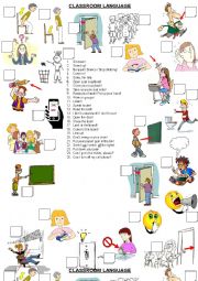 English Worksheet: Classroom language