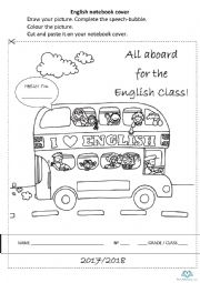 English Worksheet: English notebook cover