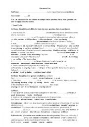 English Worksheet: Diagnostic test