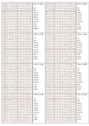 Routine verbs Word Search